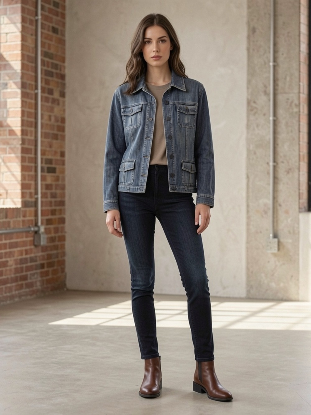 Jones New York Sport Premium Denim Jacket Size Large